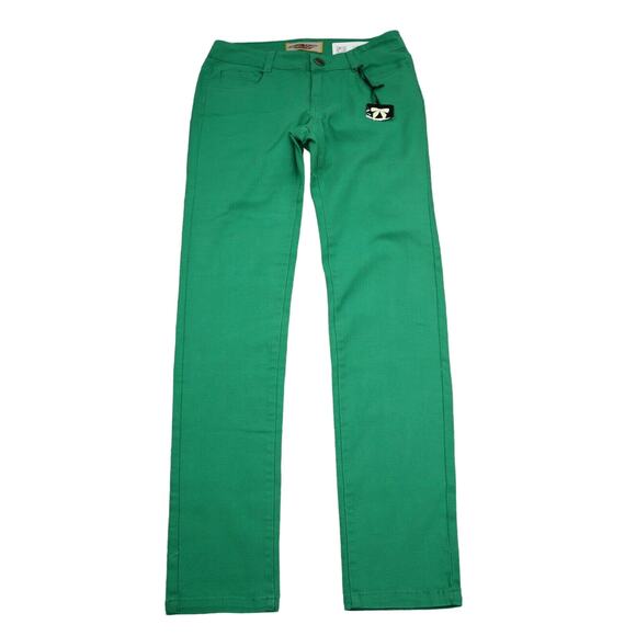 American Style Denim Iris Jeans Womens 3 Green Low Rise Slim Straight Leg Pants - Picture 1 of 16